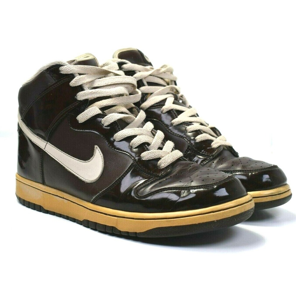 Vintage Nike Dunks High Premium Brown Black Shoes Sneakers Size 10 - 312786 223
